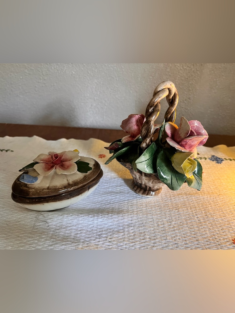 Capodimonte   Vintage porcelain pieces x2